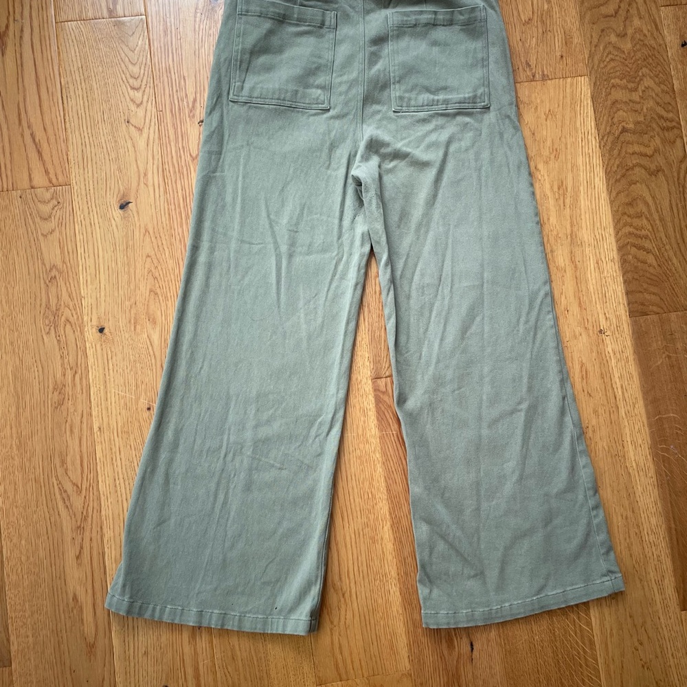 Pinkblush Cream and Tan Wide Leg Maternity Pants - Picture 2 of 6